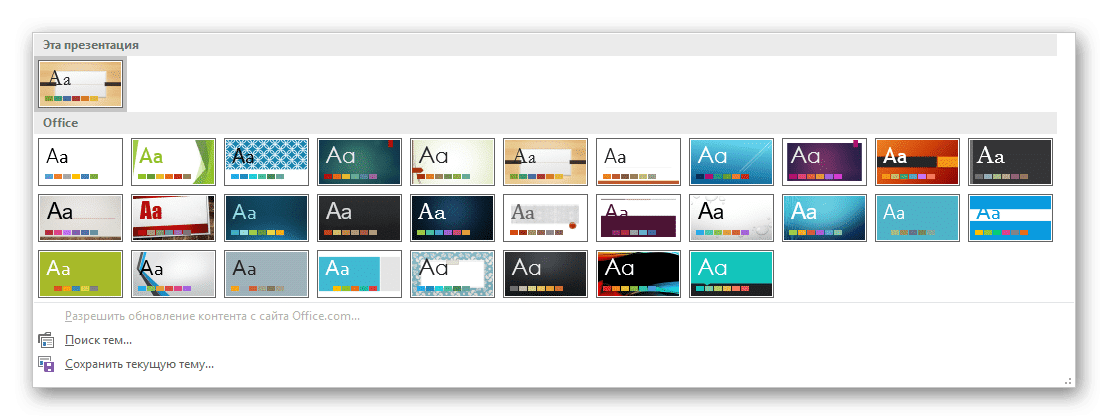 Темы оформления в PowerPoint