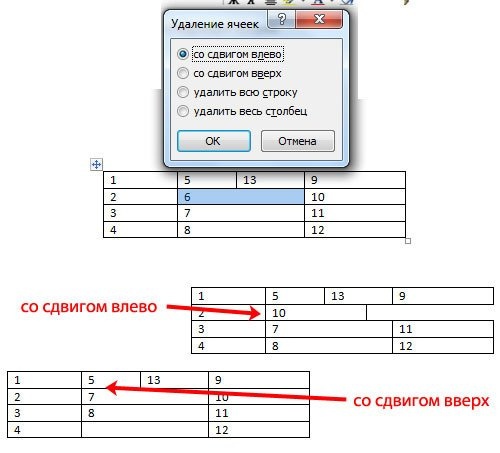 Как удалить строку в таблице ворд